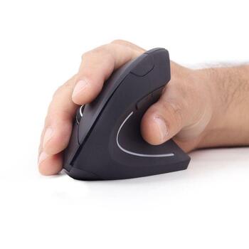 Gembird USB оптическая беспроводная мышь MUSW-ERGO-01, 1600 DPI, 6 кнопок, RF беспроводная, эргономичный дизайн, батарея AA (MUSW-ERGO-01)