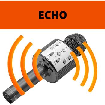 Manta MIC21-PKL rozā karaoke mikrofons, 5W, Bluetooth 5.0, MP3, micro SD, AUX, USB, balss modulācija, atbalss (MIC21-PKL)