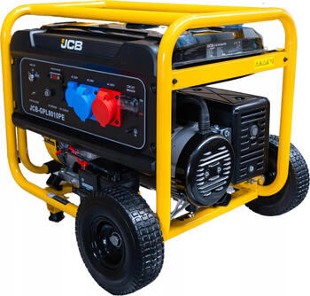JCB benzīna ģenerators rezerves elektroapgādei 7.9kW 230/400V 3 fāzes elektriskais un rokas starts 25L riteņi JCB-GPL8010PE (JCB-GPL8010PE)