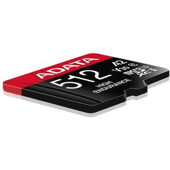 Adata atmiņas karte micro SDXC AUSDX512GUI3V30SHA2-RA1 512 GB, lasīšanas ātrums 100 MB/s, rakstīšanas ātrums 85 MB/s, UHS-I, V30 (AUSDX512GUI3V30SHA2-RA1)