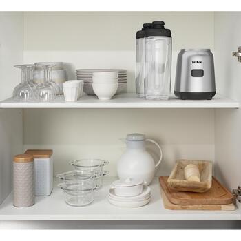 Tefal Блендер BL15FD, 300 Вт, 0.6 л, Tritan, нержавеющая сталь, 1 скорость, 2 бутылки на вынос (BL15FD)