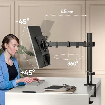 Onkron monitors kabeļa pagarinātājs D121E-B, 13-34 collas, maksimālā slodze 8 kg, VESA 75x75, 100x100 mm, slīpums -45° līdz +45° (D121E-B)