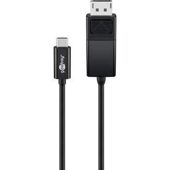 Goobay USB-C uz DisplayPort adaptera kabelis 79295, 1.2m, 4K 60Hz, USB-C vīrišķais, DisplayPort vīrišķais, melns (79295)