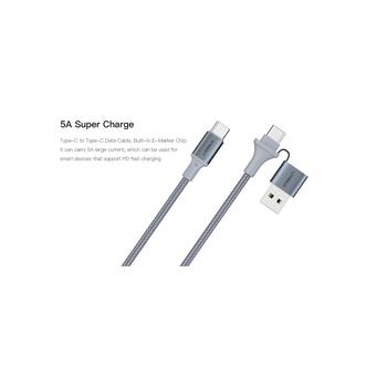 Orsen S8 кабель USB-A и Type-C, 5A, 1,5м, TPE ткань, YD/T 1591-2009 (S8)