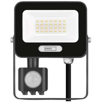 Emos LED прожектор GLARO ZS2324B, 20 W, 2000 lm, IP54, нейтральный белый, PIR датчик, алюминий (ZS2324B)