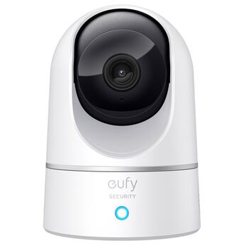Умная внутренняя камера безопасности Cam 2K Pan & Tilt с поворотом и наклоном настольная или потолочная установка H.265 H.264 microSD до 128 ГБ T8410322 Eufy (T8410322)