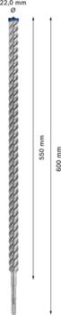 Triecienurbis SDS plus-7X 22x550x600mm, 1 gab., Perforatora urbjiem EXPERT SDS PLUS-7X TRIECIENURBIS PERFORATORIEM, 2608900148, BOSCH (2608900148)