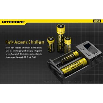 Nitecore Зарядное устройство INTELLICHARGERNEWI2 1000mA, 2 слота, поддержка аккумуляторов 3.7V и 4.35V, ACD технология (INTELLICHARGERNEWI2)