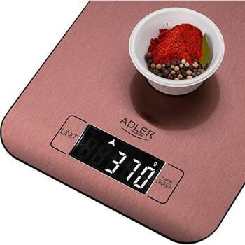 Adler AD 3183c кухонные весы, 5кг, 1г, ЖК-дисплей, платформа из нержавеющей стали, тара, автоотключение, CR2032 (AD 3183c)