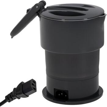 Adler Силиконовый дорожный чайник AD 1377g, 600 W, 0.6 L, Силикон, Серый, Складной, Автоотключение, Откидная крышка (AD 1377g)