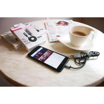 Emtec кабель USB-A на Lightning ECCHAT700AP, 1.2m, 2.4A, USB 2.0, серый, черный (ECCHAT700AP)