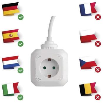 Emos Удлинитель P04219GU, 1,9м, 4x2P+PE, белый, PVC, 3680W, с USB, защита от детей (P04219GU)