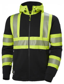 Helly Hansen Hi-vis jaka ar kapuci 79273_369-L, 0.836kg, dzeltena/melna, CL1, 3M atstarojošas joslas, YKK rāvējslēdzējs (79273_369-L)