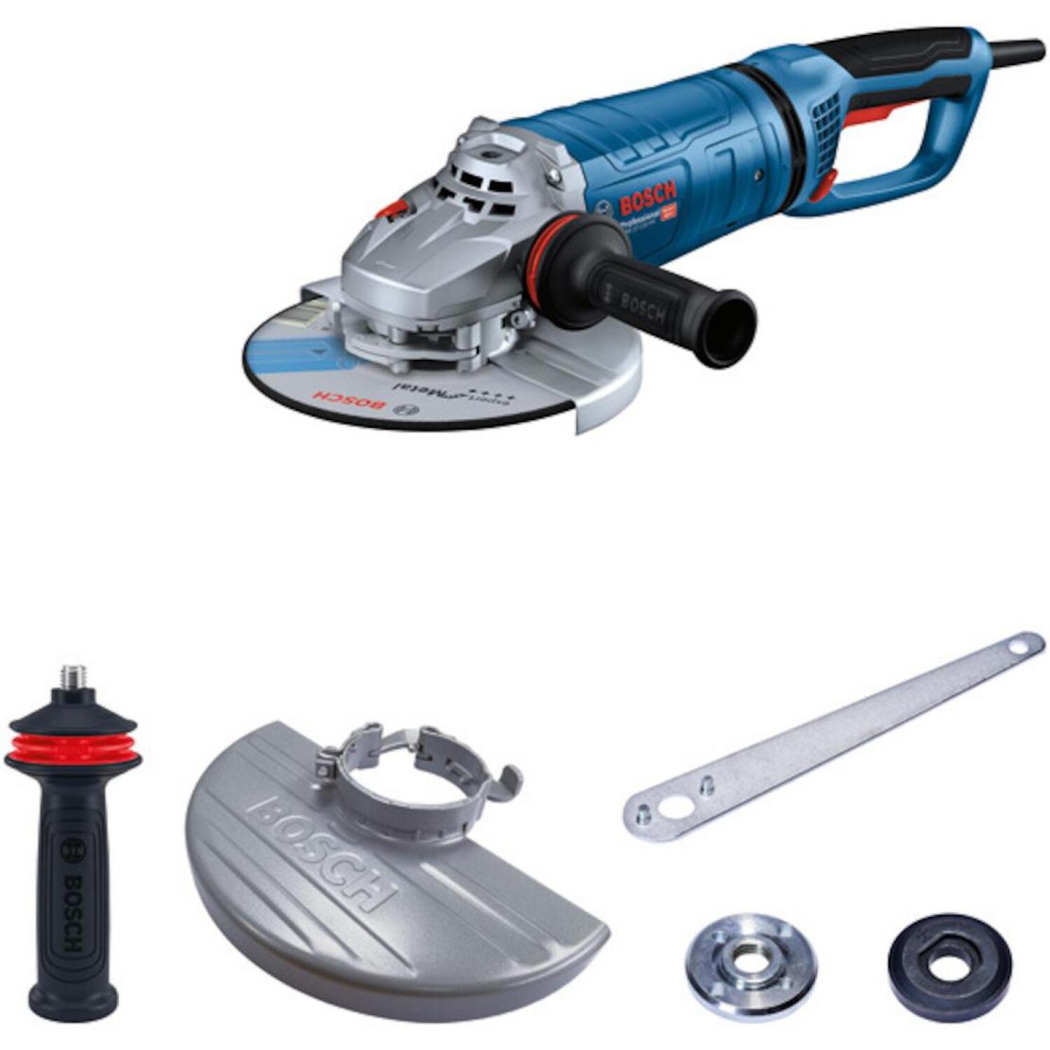 Bosch GWS 27-230 PR 06018C7100, 2700 Вт, 230 мм, M14, 6500 об/мин, KickBack Control, Vibration Control, выключатель PROtection (06018C7100)
