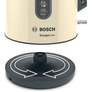 Bosch Чайник TWK4P437, 2400 Вт, 1.7 Л, нержавеющая сталь, бежевый, автоматическое отключение, индикатор уровня воды (TWK4P437)