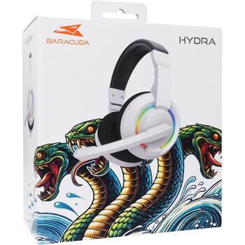 Baracuda HYDRA BGH-021 HYDRA-W, 20-20000Гц, 32Ом, 98дБ, 2x3.5мм+USB, 2м, LED, складные (HYDRA-W)