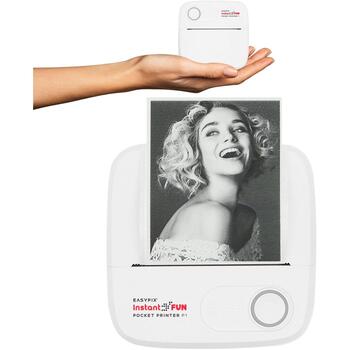 Easypix InstantFUN Pocket Printer P1 10102, термопринтер, 200 dpi, 25×57 мм, Bluetooth, USB Type-C, 150 г (10102)