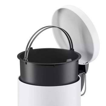 Hailo Selekta S 035050301, 5L, 27x27x20cm, матово-белый, Soft Close, педаль, внутреннее ведро (035050301)