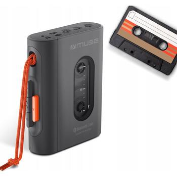 Muse портативный кассетный плеер M-132 WM, Bluetooth, USB, 1600 мАч, 5 ч, механический, черный (M-132 WM)