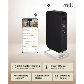Mill Sildītājs OIL1500WIFI3 Black, 1500 W, līdz 22 m², 3 siltuma iestatījumi, WiFi, Bluetooth, termostats (OIL1500WIFI3 Black)