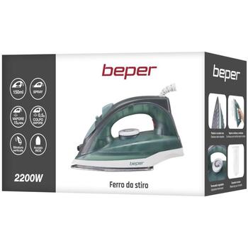 Beper Tvaika gludeklis P204FER004, 2200 W, 150 ml, 15 g/min, nerūsējošais tērauds, vertikāls tvaiks, izsmidzināšana, 0,5 g (P204FER004)