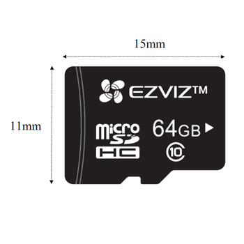 Ezviz CS-CMT-CARDT64G-D карта MicroSD, 64GB, UHS-I класс 10, чтение 90MB/s, запись 50MB/s, для Full HD записи (CS-CMT-CARDT64G-D)