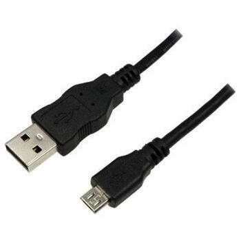 Logilink USB kabelis CU0034, 1.8m, USB 2.0, 480Mbps, USB-A uz Micro-USB B, vīrišķais/vīrišķais, melns, AWG28, UL2725 (CU0034)