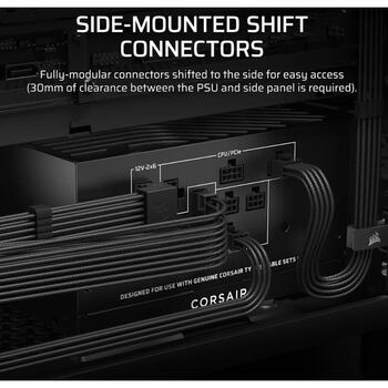 Corsair RM750x SHIFT CP-9020298-EU, 750W, ATX12V 3.1/EPS12V, 140mm ventilators, pilnībā modulārs, melns (CP-9020298-EU)