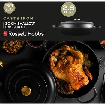 Russell Hobbs čuguna katls RH02525BEU7, 2.8l, 30cm, indukcijas plītīm, vāks iekļauts (RH02525BEU7)