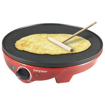 Beper Блинница BT.700Y, 1300 W, 300 mm, регулировка температуры, антипригарное покрытие, инструмент для блинов (BT.700Y)