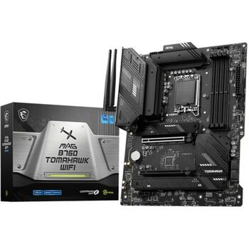 MSI MAGB760TOMAHAWKWIFI, mātesplate, LGA 1700, DDR5, 128 GB, 4 DIMM, 3 M.2, 2 PCIe x16, 2.5 Gb Ethernet, Wi-Fi 6E, 7.1 audio (MAGB760TOMAHAWKWIFI)