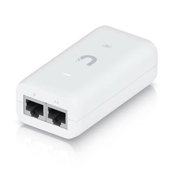 PoE адаптер до 15 Вт PoE Gigabit RJ45 48 В DC 802.3af с AC кабелем и PoE выходом U PoE A F Белый Ubiquiti (U-PoE)