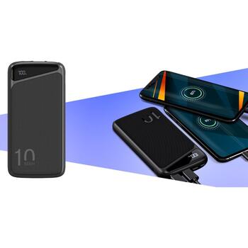 Navitel PWR10 MX Black, 10000mAh, 3.7V, 37Wh, 2xUSB-A, divvirzienu USB-C, mikro-USB, aizsardzība pret pārlādēšanu (PWR10 MX Black)