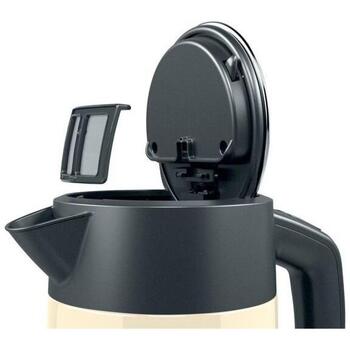 Bosch Чайник TWK4P437, 2400 Вт, 1.7 Л, нержавеющая сталь, бежевый, автоматическое отключение, индикатор уровня воды (TWK4P437)
