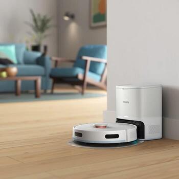 Philips HomeRun 2000 серии робот-пылесос с влажной уборкой XU2100/25, 6000 Па, 120 мин, 2600 мАч, LDS, Wi-Fi, белый (XU2100/25)