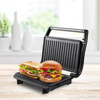 Beper Гриль P101TOS003, 800W, 225x145mm, нержавеющая сталь, черный, нескользящие ножки, легко чистить (P101TOS003)