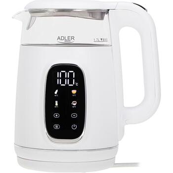 Adler электрический чайник AD 1305ws, 2200 W, 1.7 L, 40-100 °C, автоматическое отключение, LED дисплей, фильтр от накипи (AD 1305ws)