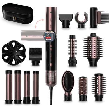 Cecotec Matu fēns AirGlam 14in1 Flex A01_EU01_114728, 1400 W, 32 mm/35 mm, Keratīna keramika, Ioni (A01_EU01_114728)
