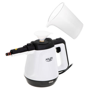 Unikāla 2in1 tvaika tīrīšanas iekārta ar slotu virsmām un grīdām 1200W 3.5bar 0.45L Balts Melns AD7038 Adler (AD 7038)