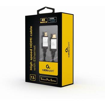 Gembird HDMI-HDMI кабель 7.5M CCB-HDMIL-7.5M, 7.5 м, HDMI Type A мужской, HDMI Type A мужской, золотые контакты, 3D, ARC (CCB-HDMIL-7.5M)