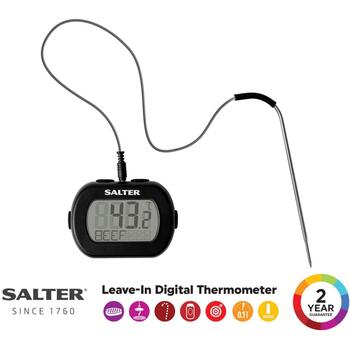 Salter Цифровой термометр 515 BKCR, 0,1°C, двойной датчик, ЖК-дисплей, ABS корпус, нержавеющая сталь зонд (515 BKCR)