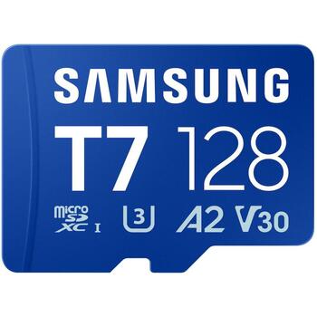 Samsung microSD карта T7 128GB MB-MB128T/WW, 170MB/s, UHS-I, V30, A2, водонепроницаемая, термостойкая, рентгенозащитная (MB-MB128T/WW)