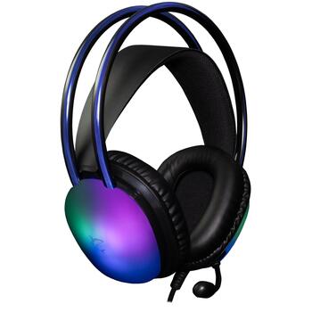 White Shark Наушники PEACOCK-2 BLACK, 212g, 32Ω, 20Hz-20KHz, 2m, RGB подсветка, накладные, проводные, встроенный микрофон (PEACOCK-2 BLACK)
