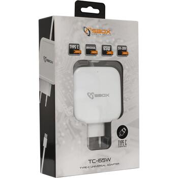 Sbox Сетевое зарядное устройство TC-65W, 65W, AC 100-240V 1,5A, 20V 3,25A, 15V 3A, 12V 3A, 9V 3A, 5V 3A (TC-65W)