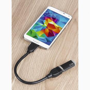 Hama USB кабель 00173892, 0.15м, 480Mbit/s, микро-USB штекер, USB Type-A гнездо, черный, USB OTG (00173892)