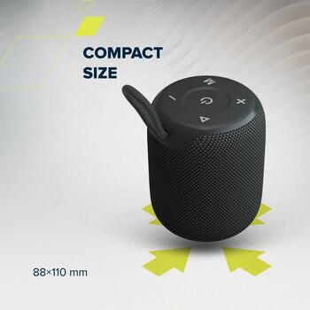 Портативная Bluetooth колонка мощностью 10 Вт с защитой от воды IPX6 и TWS соединением OnMove 9 Чёрная CNE-CBTSP9 CANYON (CNE-CBTSP9)