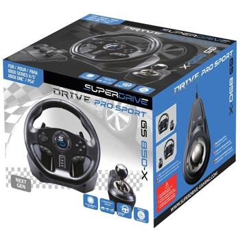 Subsonic Игровое рулевое колесо GS 850X Pro Sport SA5627-NG, 270 градусов, 28 см, 3 педали, PS4, XBOX ONE, X/S, вибрация, присоски (SA5627-NG)