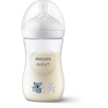 Philips Avent Natural Response бутылочка для кормления Koala SCY903/67, 260 мл, соска среднего потока, 1м+, антиколиковая, без BPA (SCY903/67)