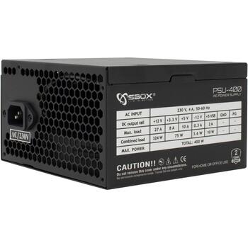 Sbox Datoru korpuss PCC-12 + PSU-400, 2x3,5 collas, 1x2,5 collas, 2x USB 2.0, HD audio, 4 PCI, GPU 250mm, CPU 140mm (PCC-12 + PSU-400)