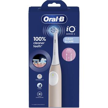 Oral-B elektriskā zobu birste iO2 Calm Pink, 1 uzgalis, 3 tīrīšanas režīmi, spiediena sensors, taimeris, Li-Ion akumulators (iO2 Calm Pink)